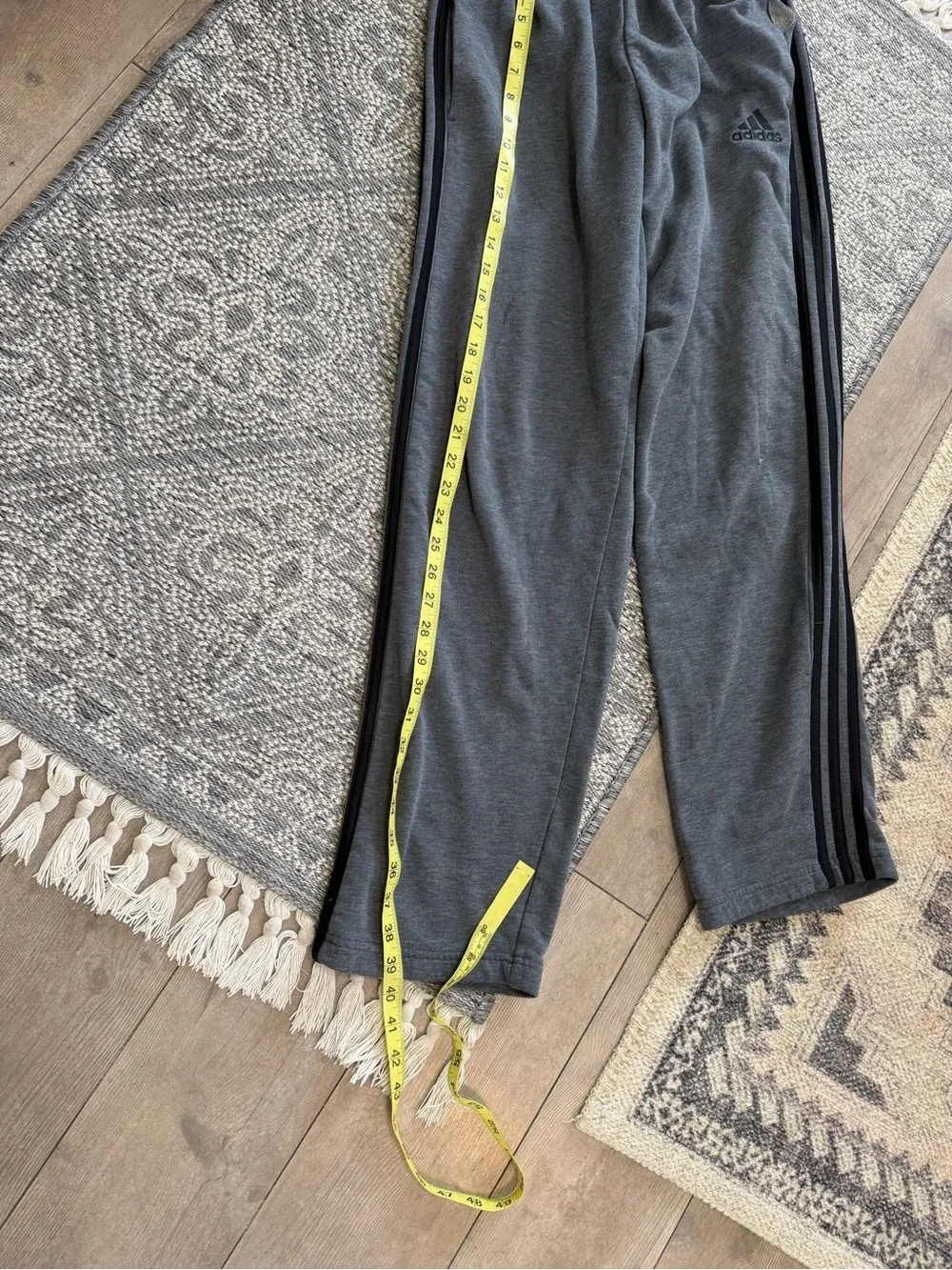 adidas Charcoal Gray Men's Joggers with Black Side Stripes Small *Flawed*